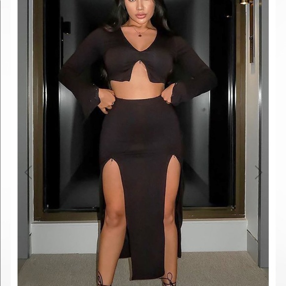 Fashion Nova | Dresses | Fashion Nova 2 Piece Skirt Set Color Black |  Poshmark